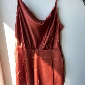 FINAL DROP! (Donating afterwards) NWT Guess Burnt Saffron Satin Romper (LOUMA)